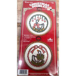 Vogart Crafts Christmas Doubles Cross-Stitch Kit With Goose Designs & DMC Floss